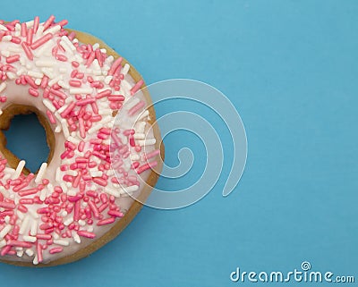 White and Pink Sprinkle Donuts Stock Photo