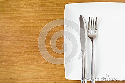 White place setting Stock Photo