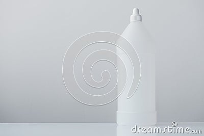 White plastic bottle container for medical ethyl alcohol Stock Photo