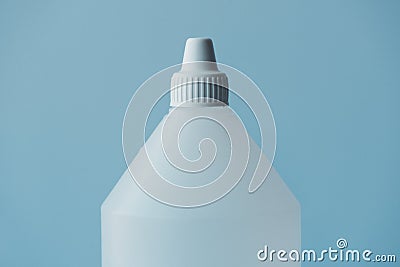 White plastic bottle container for medical ethyl alcohol Stock Photo