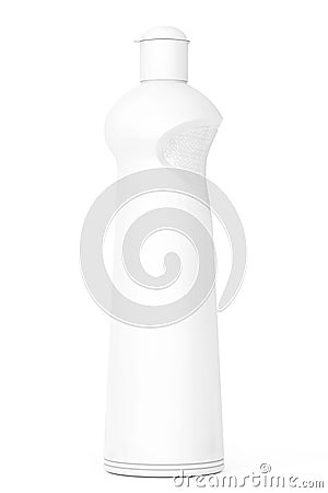 White Plastic Bottle for Liquid Detergent. 3d Rendering Stock Photo