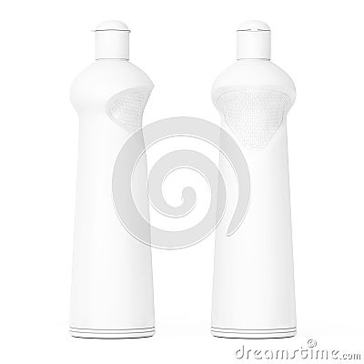 White Plastic Bottle for Liquid Detergent. 3d Rendering Stock Photo