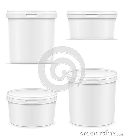 white plastic container for ice cream or dessert vector illustration Vector Illustration