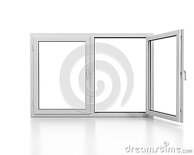White plastic double door window Stock Photo