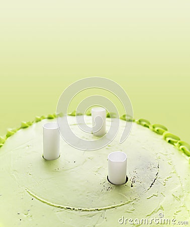 Plastic Dowels Inside Frosted Cake Stock Photo