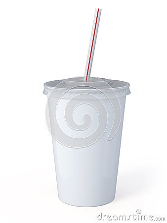 White plastic fastfood cup Stock Photo