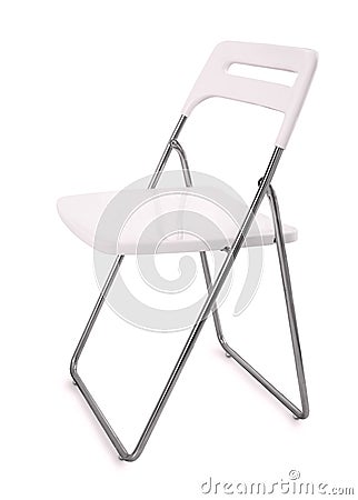 White plastic folding chair Stock Photo