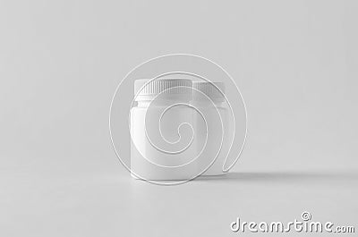 White plastic supplement / medicine mock-up Stock Photo