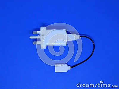 USB Plugin with extension cable lead Stock Photo