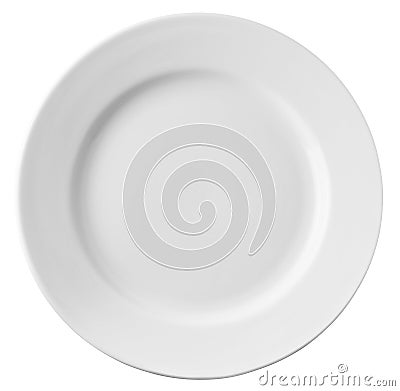 White plate isolated on white Stock Photo