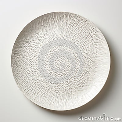 Jill Bennett's White Round Plate: Figuratively Textured Hyper-realistic Water Stock Photo