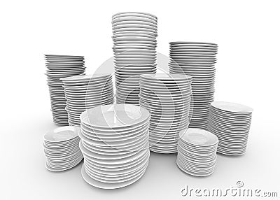 White plates Stock Photo