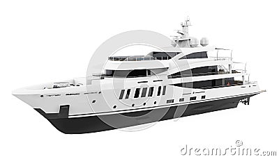 White Pleasure Yacht Isolated Stock Photo