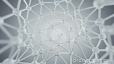 White plexus lines and nodes network abstract 3D rendering Stock Photo