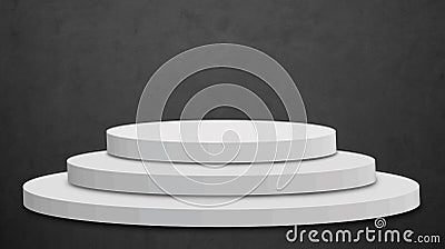 White podium winner on dark background Cartoon Illustration