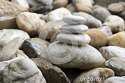 White poise stones on stone background Stock Photo