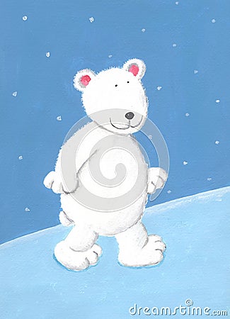 White polar bear Cartoon Illustration