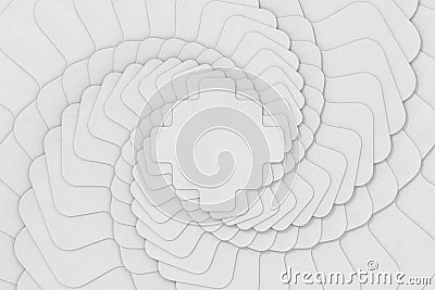 white poligon construction. twisted layers. 3D illustration Cartoon Illustration