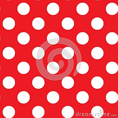 White polkadots over colored backdrop. Dotted, dots, circles pattern, background Geometry is seamlessly repeatable Vector Illustration
