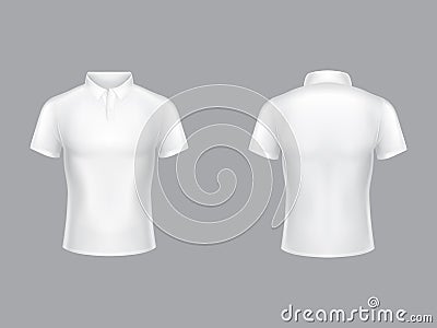 White polo shirt vector 3D blank model Vector Illustration