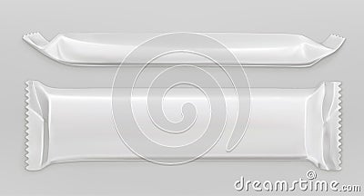 White polyethylene package, chocolate bar Vector Illustration