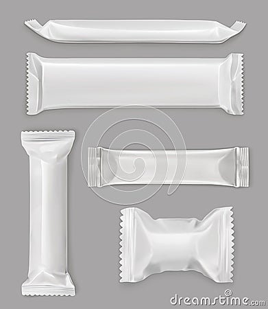 White polyethylene package, chocolate bar Vector Illustration