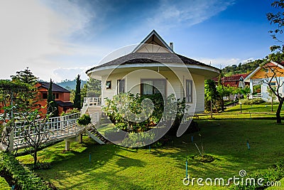 White polygon house Stock Photo