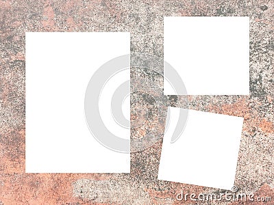 white polygon isolated on cement old have smear and smudge. Stock Photo