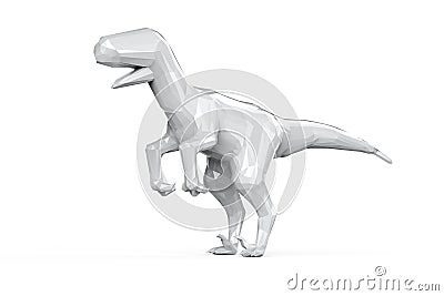 White polygonal dinosaur Stock Photo