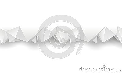 White polygonal seamless divider Vector Illustration