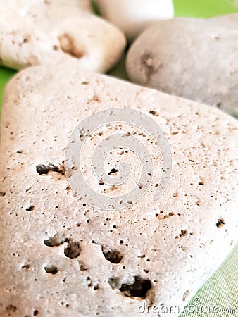 White porous stone on the table Stock Photo