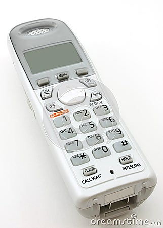 White portable home phone Stock Photo