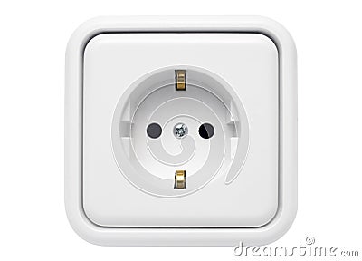 White Power Outlet w/ Path Stock Photo