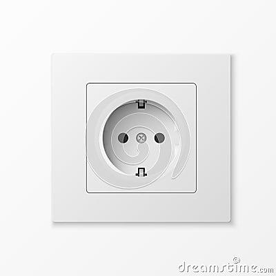 White power socket Vector Illustration