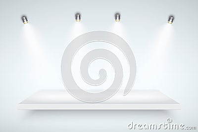 White Presentation platform Vector Illustration