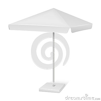 White promotional square advertising parasol umbrella on background. Vector mockup Vector Illustration