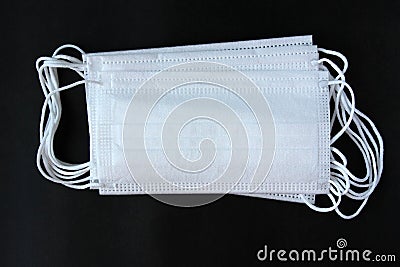 White protective medical face masks Stock Photo