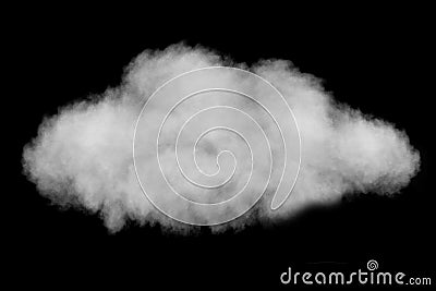 White puffy cloud isolated on black Stock Photo