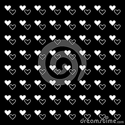 White pure heart pattern background Vector Illustration