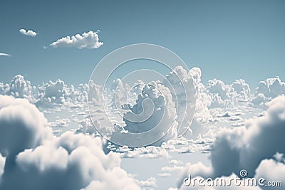 white pure sunny clouds high in the sky background Generative AI Stock Photo