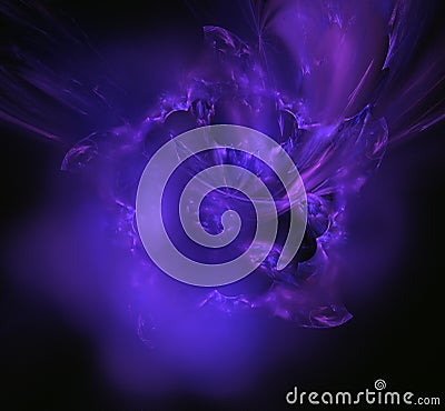 White Purple blured fractal background. Fantasy fractal texture. Digital art. 3D rendering. Computer generated image. Stock Photo