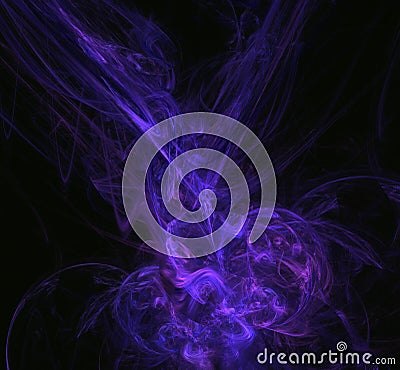 White Purple blured fractal background. Fantasy fractal texture. Digital art. 3D rendering. Computer generated image. Stock Photo
