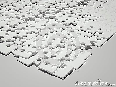 White puzzle. 3d rendering Stock Photo