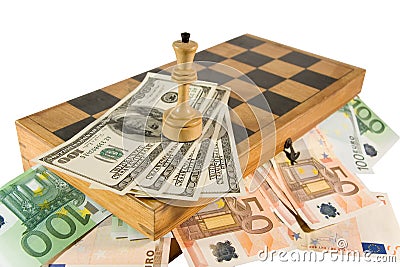 White queen and money Stock Photo