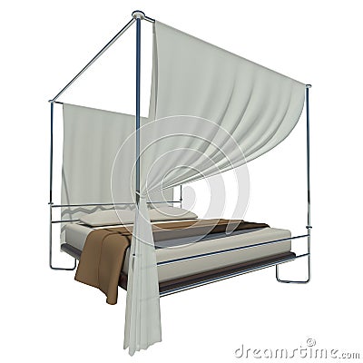 White Queen Size Bed Stock Photo