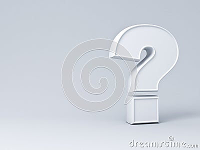 White question mark on grey background with shadow and blank space Stock Photo