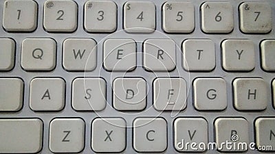 White Qwerty asd keyboard computer Stock Photo