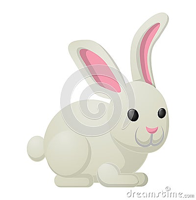 White Rabbit Bunny Sweetness Holiday Mascot Vector Illustration