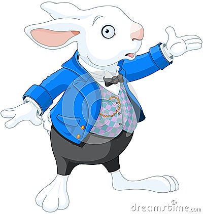 White Rabbit Vector Illustration