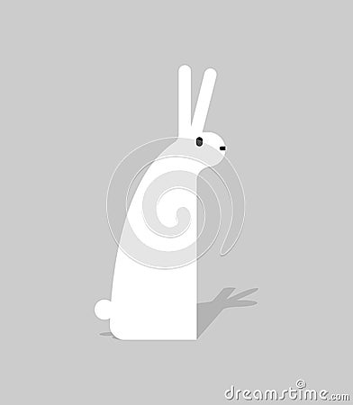 White Rabbit isolated. hare icon. Vector illustration Vector Illustration